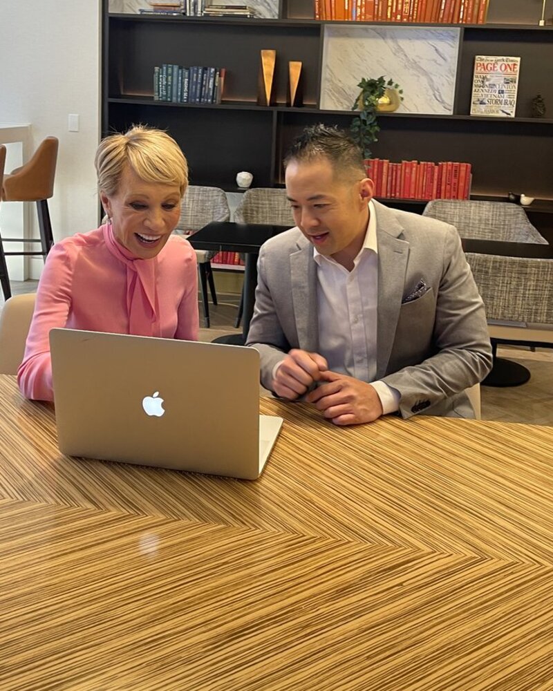 Alex Yu with Barbara Corcoran