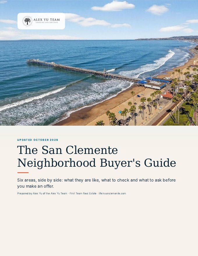 Cover of The San Clemente Neighborhood Buyer's Guide